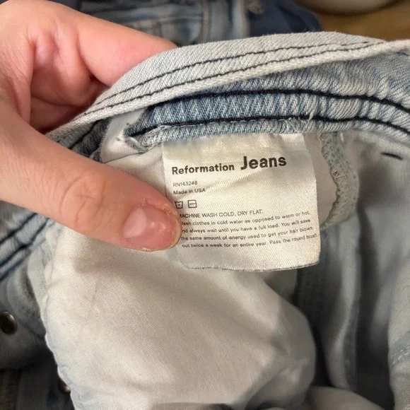 Reformation Olive Jean Light Wash Flare Jeans - Picture 8 of 11